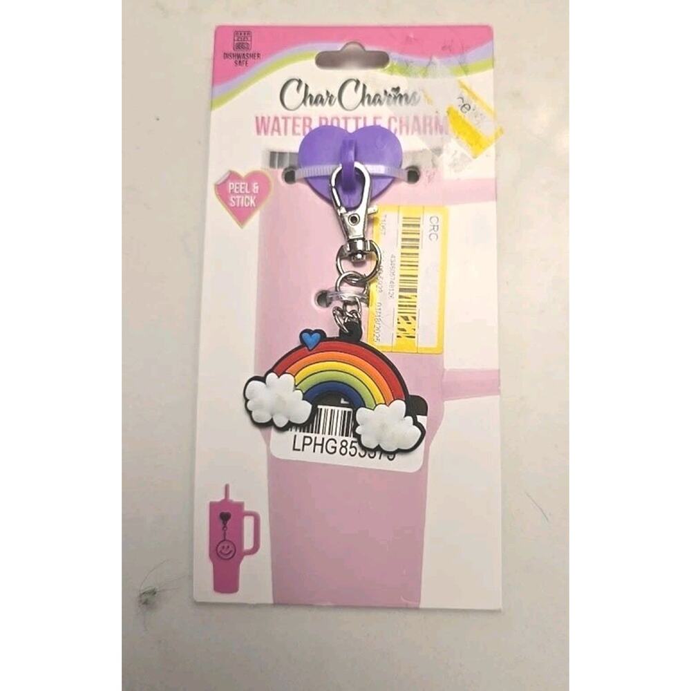 CharCharms Rainbow Water Bottle Charm with Peel & Stick Customize Your Bottle